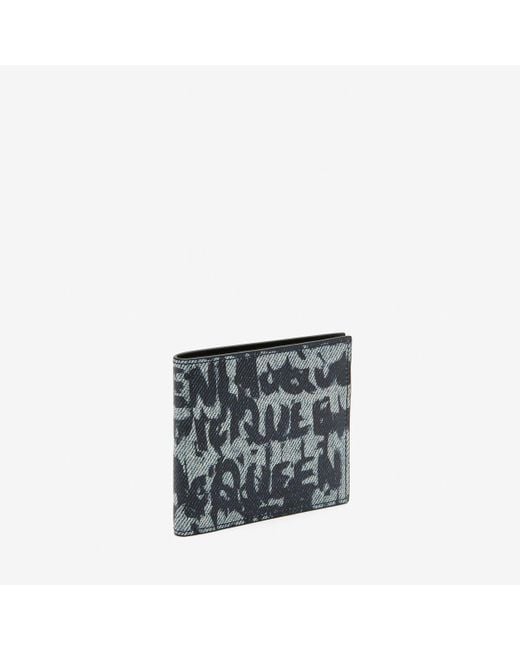 Alexander McQueen Black Mcqueen Graffiti Billfold Wallet for men