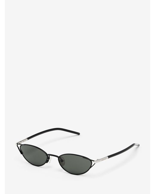 McQueen Black T-Bar Sleek Cat-Eye Sunglasses