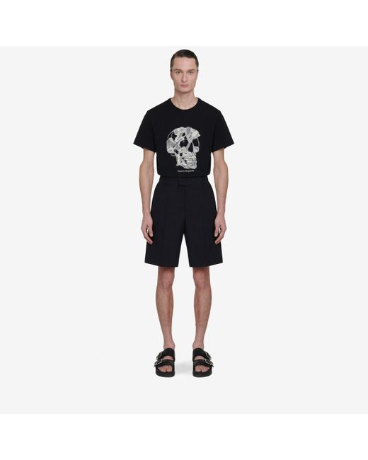 Alexander McQueen T-shirt mit pressed flower skull-print in Black für Herren