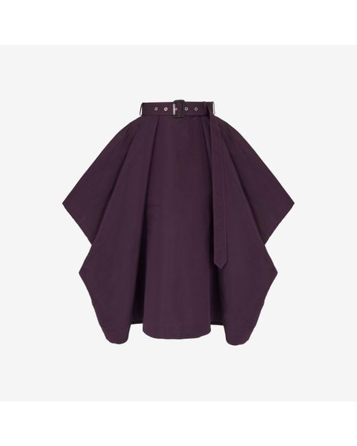 Alexander McQueen Purple Trench Drape Skirt