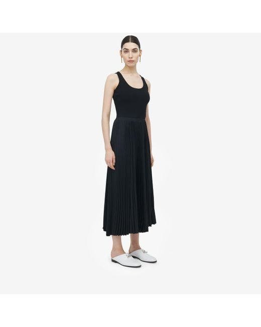 Alexander McQueen コットン リブ ミディドレス Black