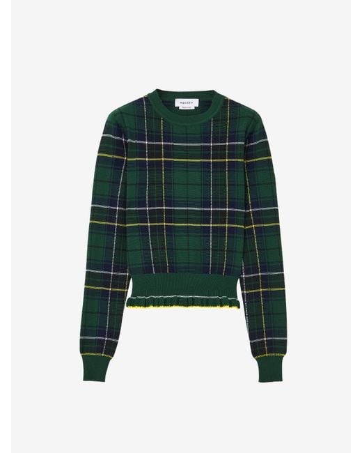 Alexander McQueen Green Wollpullover Mit Tartanmuster