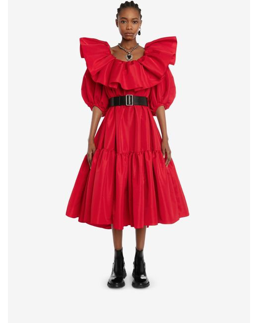 alexander mcqueen red dress
