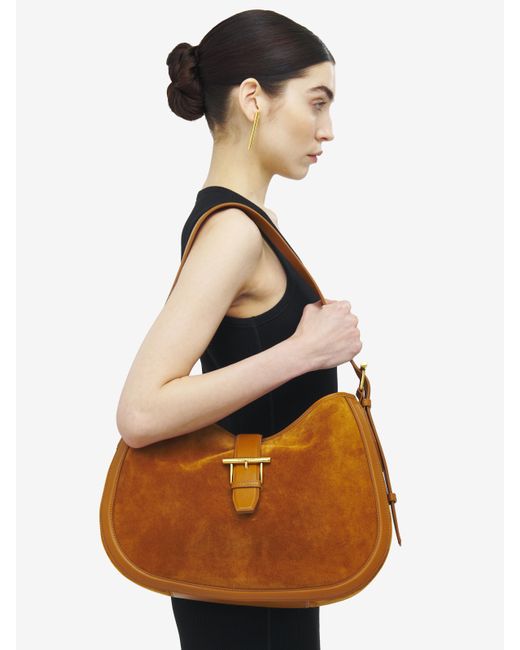 Alexander McQueen Brown T-Bar Schultertasche