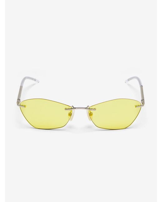 McQueen Yellow T-Bar Slim Sunglasses