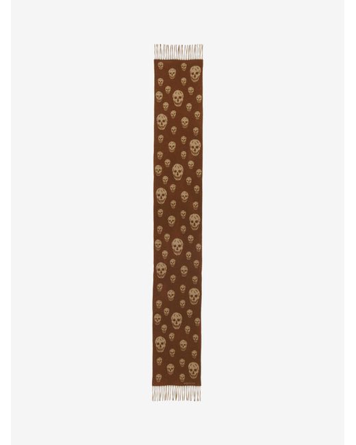 McQueen White Double Face Skull Scarf