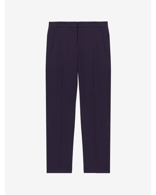 Alexander McQueen Blue Grain De Poudre Cigarette Trousers