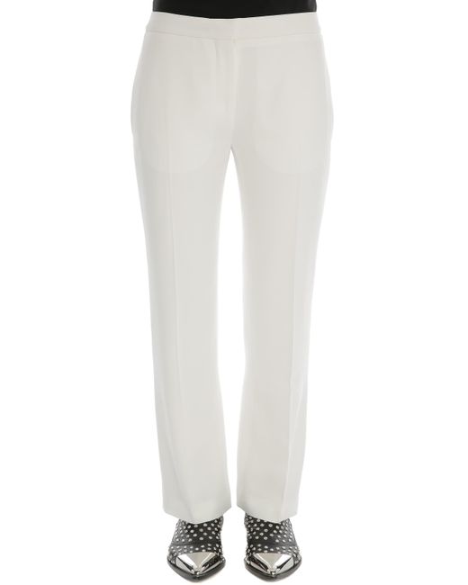 Alexander McQueen White Zigarettenhose Aus Blatt-Crêpe