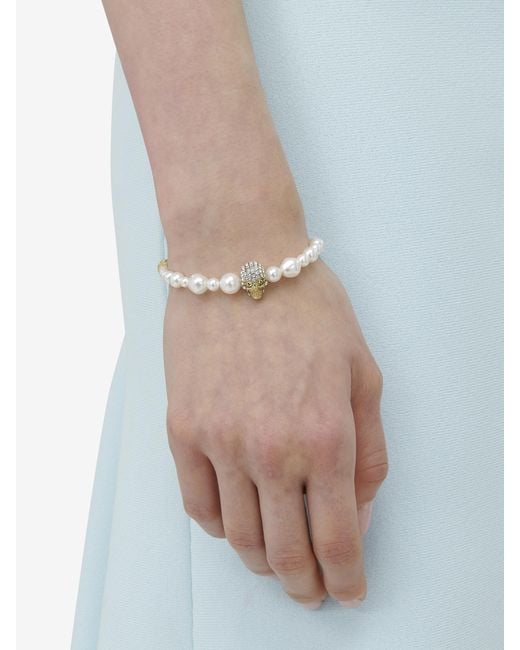 McQueen Natural Skull And Friendship Bracelet