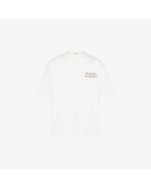 Alexander McQueen White Exploded Logo T-shirt for men