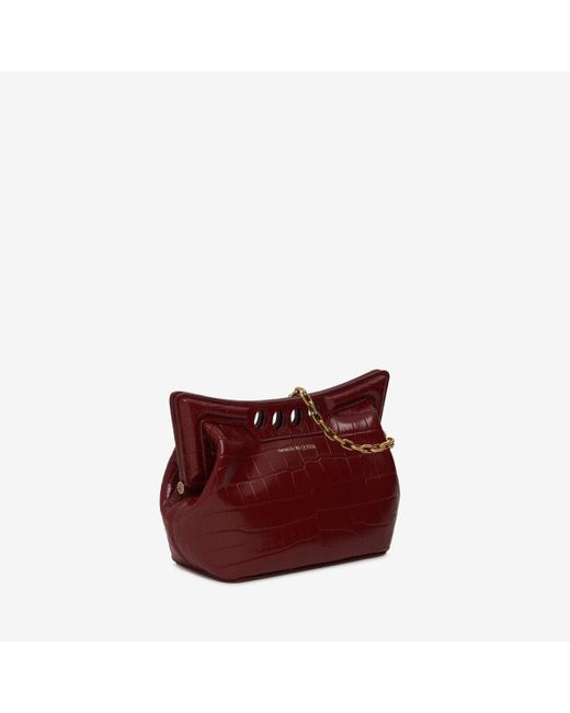 Alexander McQueen Red The Peak Bag Mini With Chain