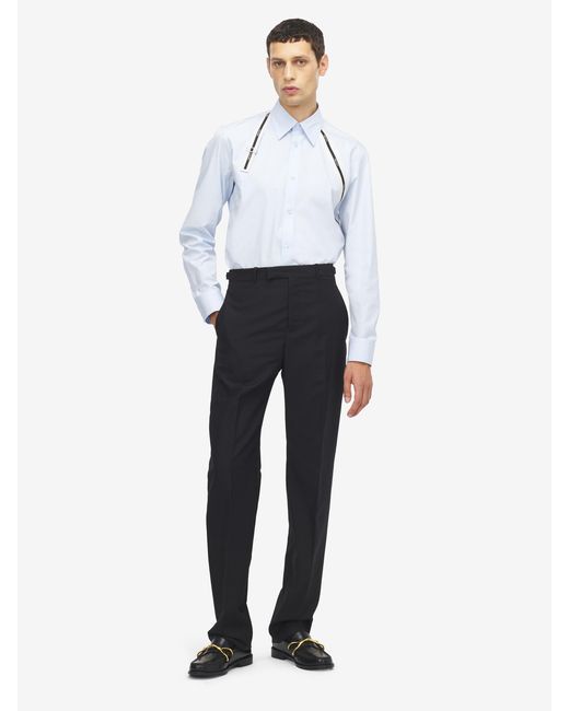 McQueen White Logo Harness Shirt for men