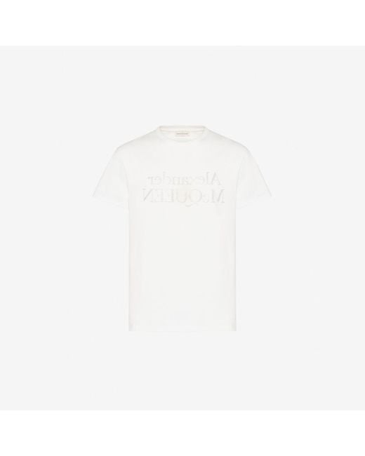 Alexander McQueen T-shirt mit reflektierendem logo in White für Herren