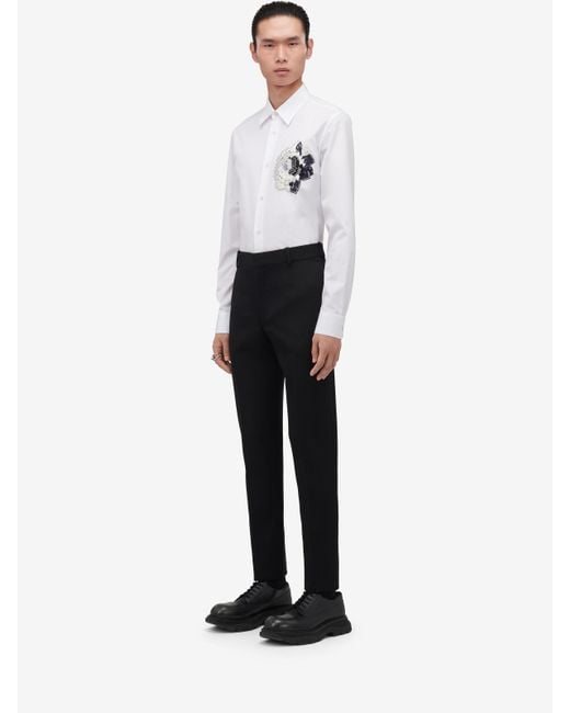 Camicia casual dutch flower di Alexander McQueen in White da Uomo