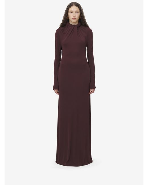 Abito Con Scollo Drappeggiato di Alexander McQueen in Purple
