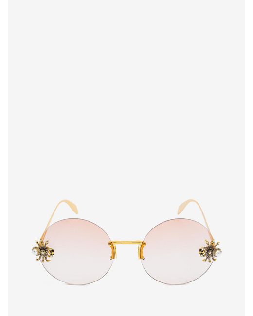 Alexander McQueen Multicolor Spider Jeweled Round Sunglasses