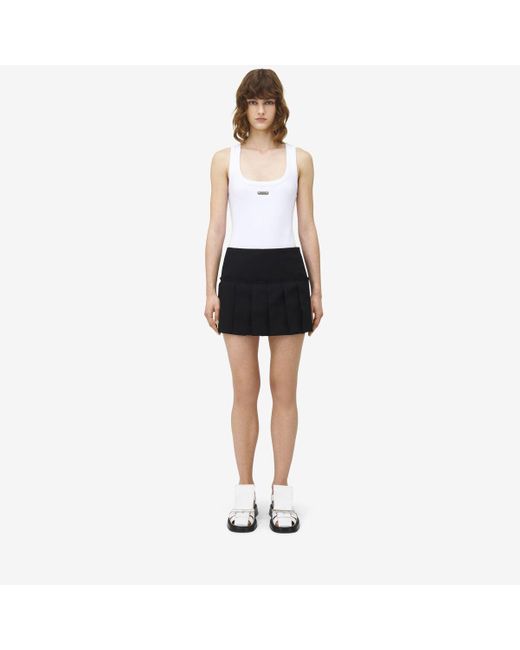 Alexander McQueen キルト プリーツ ミニスカート Black