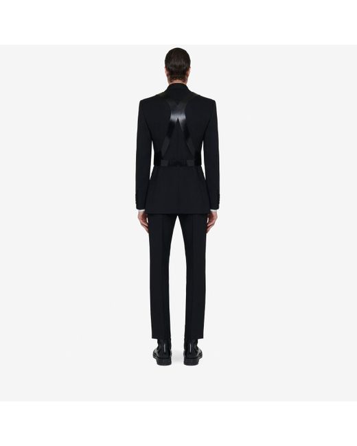 Alexander McQueen Black Glossed-leather Harness Belt for men