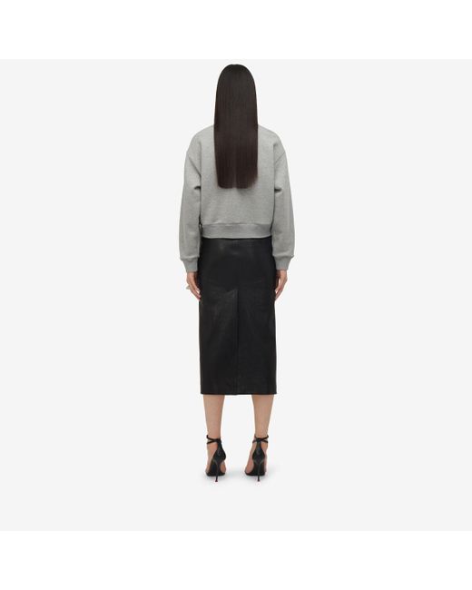 Alexander McQueen Black Low-waisted Leather Skirt