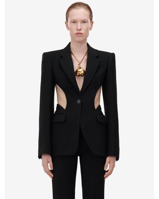 Alexander McQueen Black Slashed Single-breasted Jacket