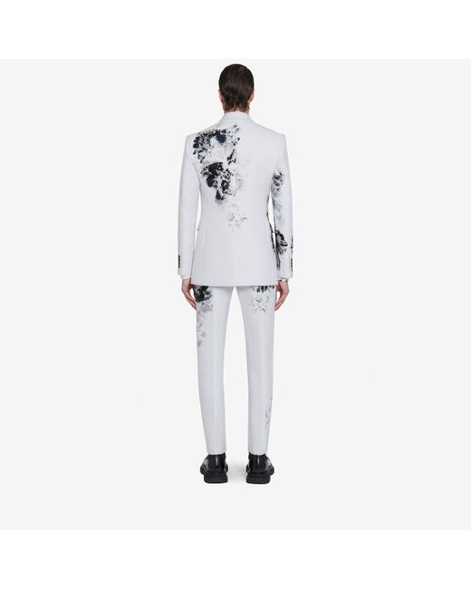 Alexander McQueen White Multicoloured Tailored Cigarette Trousers for men