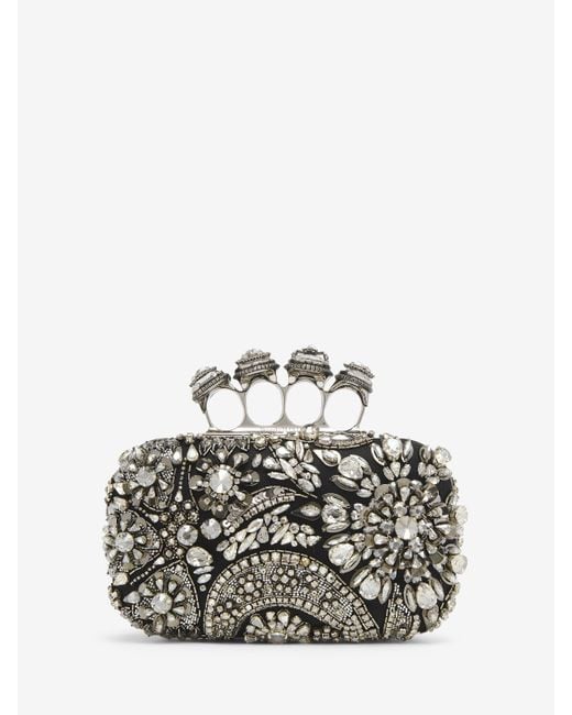 Clutch Gioiello Spider Knuckle di Alexander McQueen in Gray