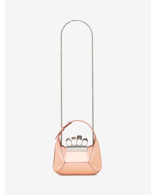 Alexander McQueen Pink Gold The Jewelled Hobo Mini Bag