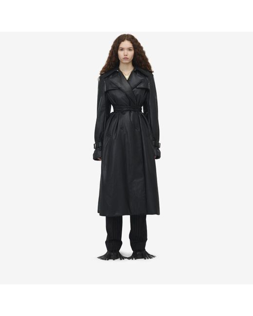 Black and white trench coat sale