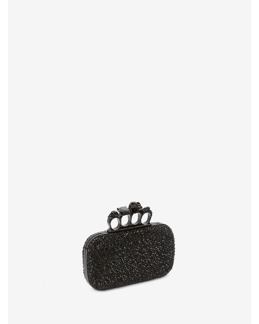 McQueen Black Knuckle Clutch With Chain
