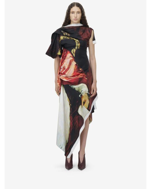 Abito Asimmetrico di Alexander McQueen in Multicolor