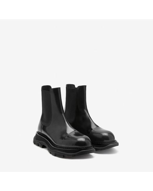 Alexander McQueen Black Tread Chelsea Boot for men