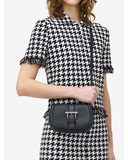 Borsa Satchel Mini Con Fibbia A T Mcqueen di Alexander McQueen in Black