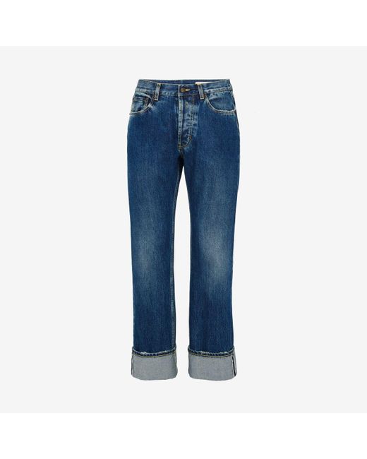 Alexander McQueen Jeans mit beinumschlag in Blue für Herren