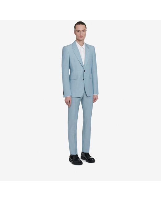 Veste à boutonnage simple et épaules marquées Alexander McQueen pour homme en coloris Blue