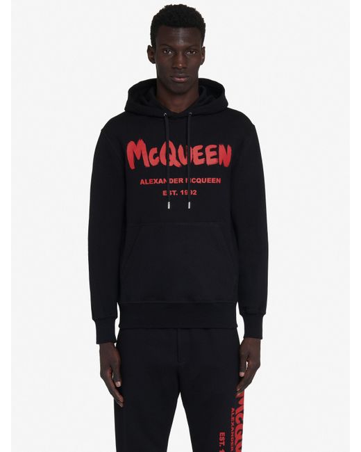 Alexander McQueen Kapuzensweatshirt mit mcqueen graffiti-motiv in Black für Herren