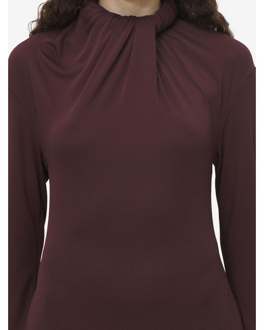 Alexander McQueen ドレープネックライン ドレス Purple