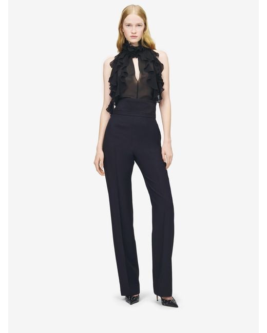 McQueen Black Ruffled Top