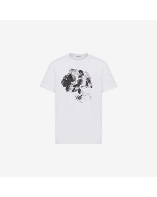 Imprimé dutch flower skull Alexander McQueen pour homme en coloris White