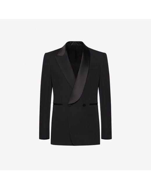 Alexander McQueen Black Half Shawl Collar Tuxedo Jacket for men