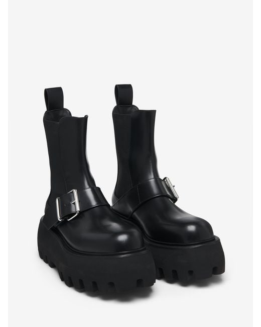 McQueen Black Sofa Buckle Boot