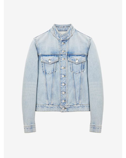 Alexander McQueen Stonewashed Jeansjacke in Blue für Herren