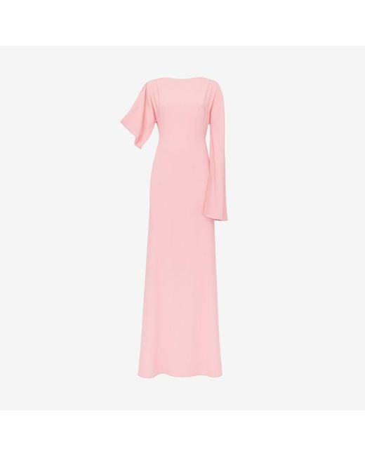 Alexander McQueen Pink Asymmetric Evening Dress