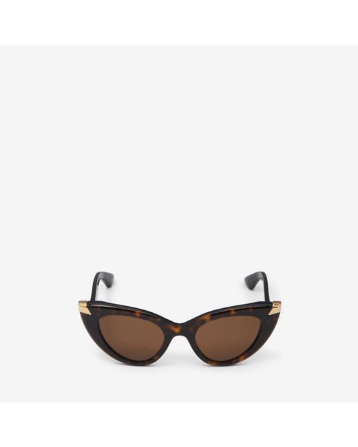 Alexander McQueen Multicolor Brown Punk Rivet Cat-eye Sunglasses