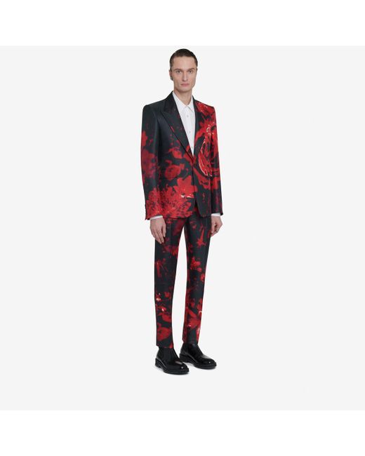 Veste à boutonnage simple wax flower Alexander McQueen pour homme en coloris Red