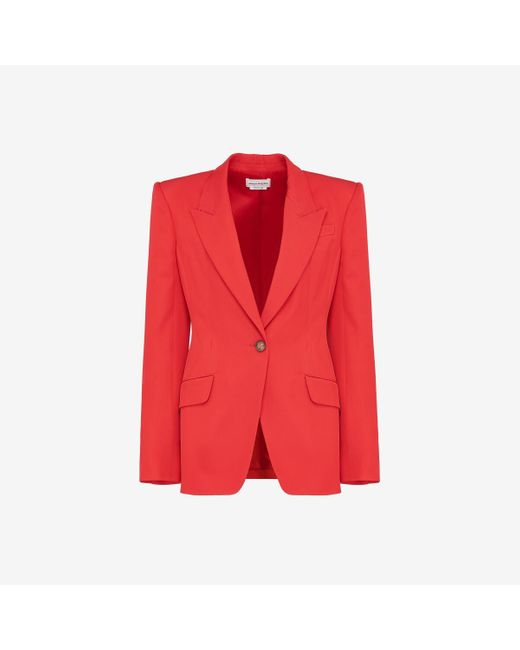 Alexander McQueen Red Single-breasted Jacket