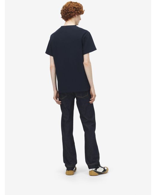 Alexander McQueen Blue Mcqueen Script Print T-Shirt for men