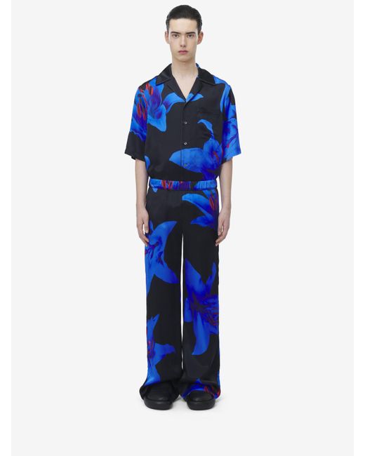 Alexander McQueen Blue Lily Pyjama Trousers for men