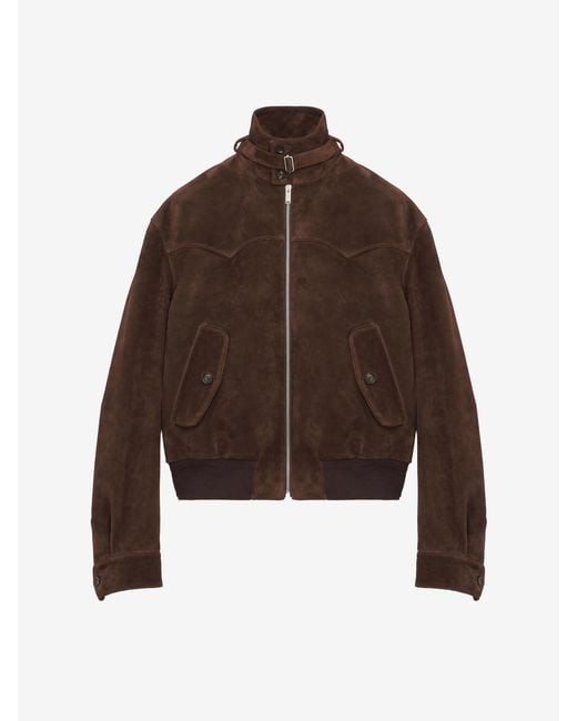 McQueen Brown Suede Blouson for men