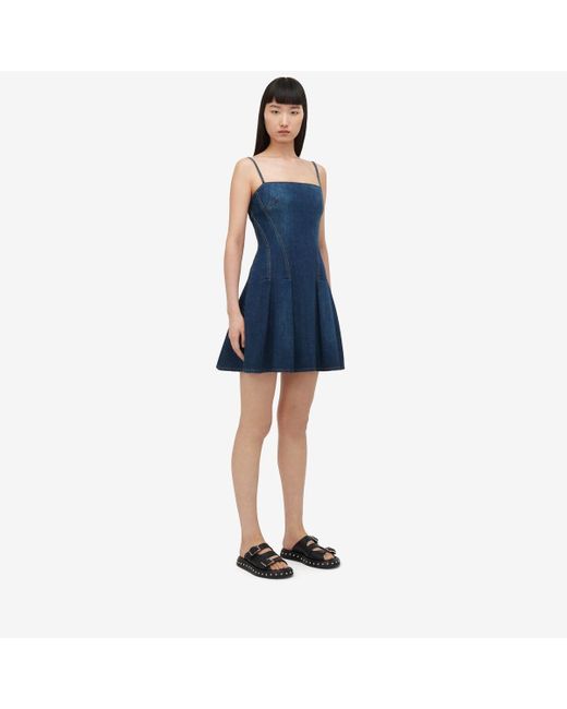 Alexander McQueen Blue Denim Mini Dress