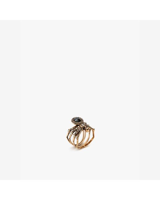 McQueen Metallic Spider Ring
